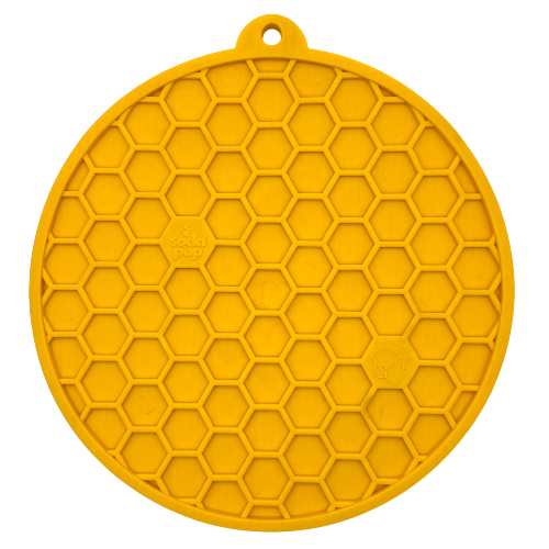 Honeycomb Suction Lick Mat — Yellow