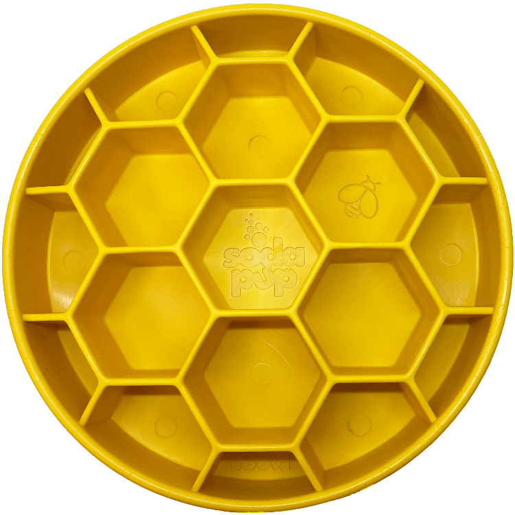 Honeycomb Slow Feeder Bowl — Yellow