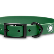 Clover Everyday Collar — Supplier close-up of the Clover collar buckle and ring.
