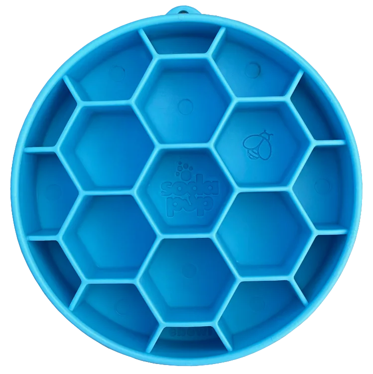 Honeycomb Slow Feeder Bowl — Blue