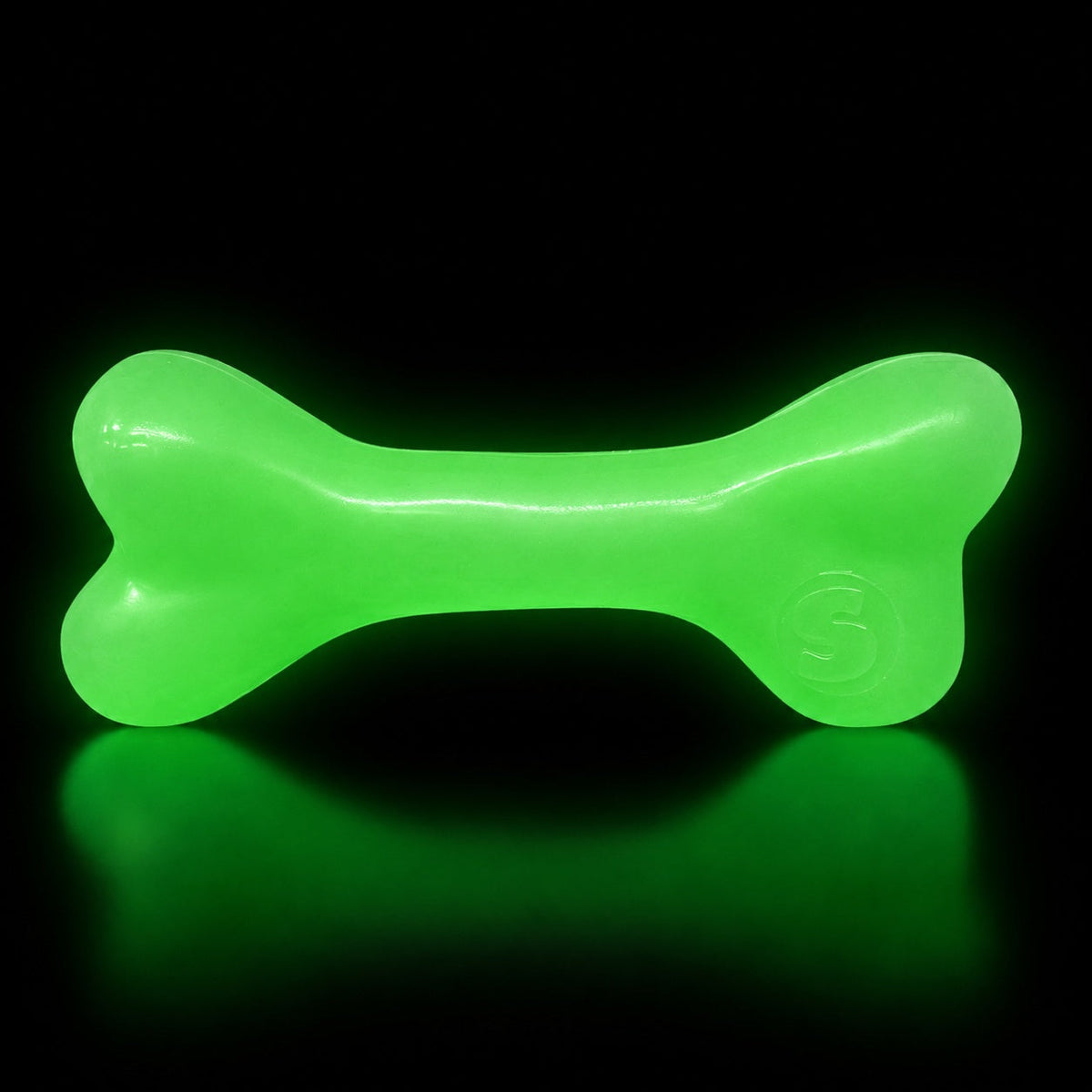 Floating Rubber Chew Bone — Large / Glow-in-the-dark