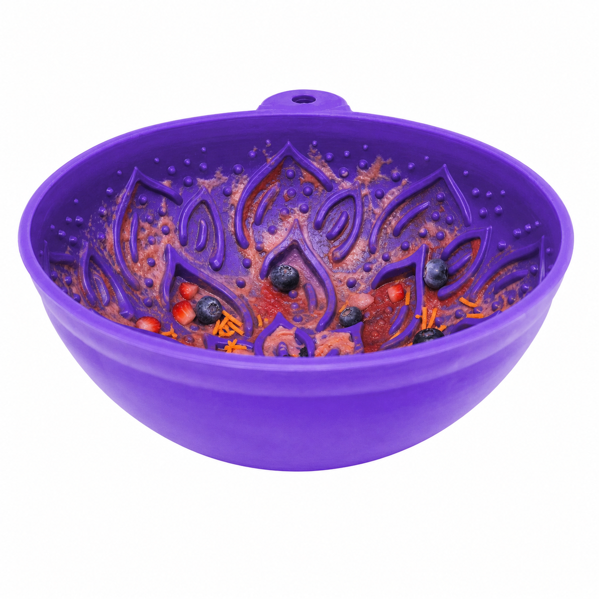 Garden Wobble Feeder — Purple Garden Wobble Feeder shown with a filling; food is not included.