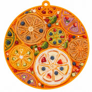 Citrus Suction Lick Mat — Orange Citrus mat shown with a filling; food is not included.