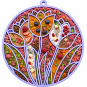 Tulip Suction Lick Mat — Pastel Purple Tulip mat shown with a serving; food is not included.