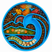 Baja Feeding Tray — Blue Baja tray shown with a serving; food is not included.